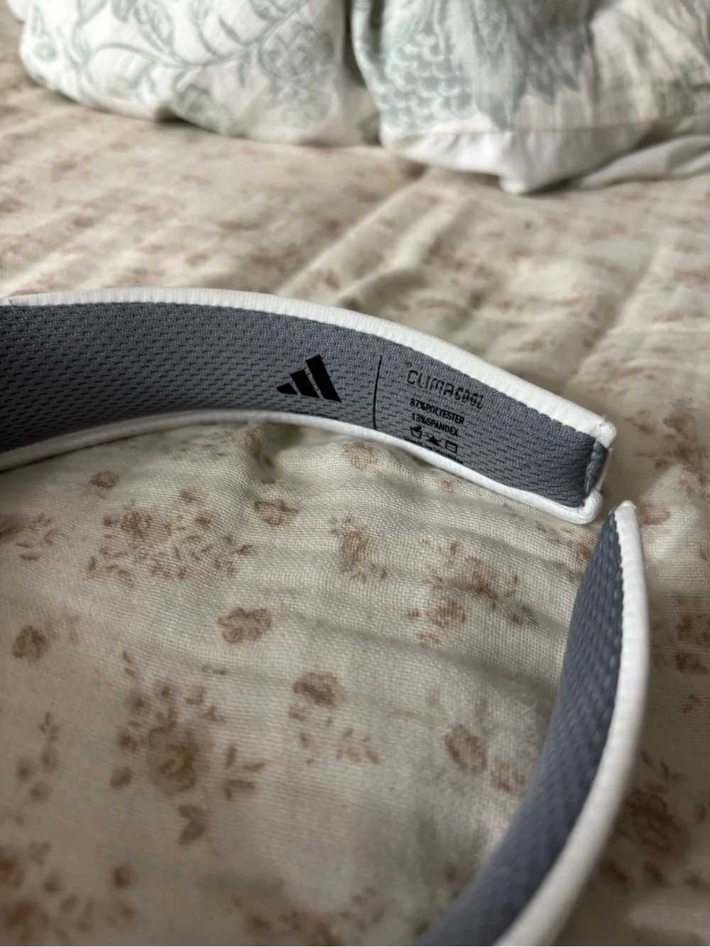 adidas White Sun Visor with Tonal Logo
